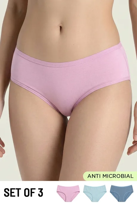 Buy Zivame Low Rise Full Coverage Hipster Panty (Pack of 3) - Multicolor